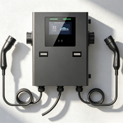 Αγορά IP55 2*22kw Wallbox φορτιστή για εμπορική χρήση Wallbox διπλών όπλων σε απευθείας σύνδεση κατασκευή