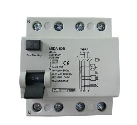 4 διακόπτης φάσης διακοπτών 415V 63A 3 Πολωνού RCD