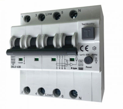 IEC 62423 διακόπτης MCB RCCB RCBO 32A RCD με Overcurrent την προστασία