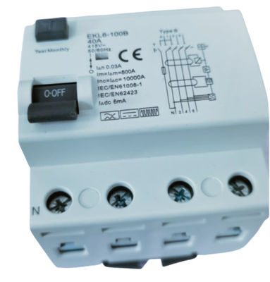 Συσκευή 50/εκτιμημένη 60Hz ΣΥΝΕΧΟΥΣ 6mA 4P υπόλοιπη τρέχουσα προστασίας συχνότητα
